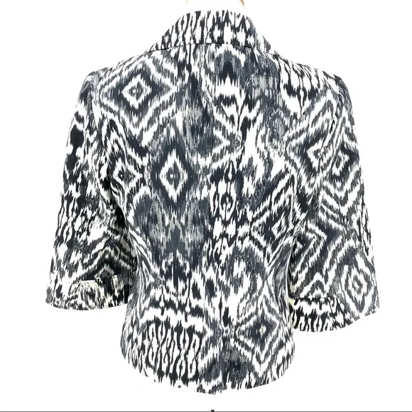 Lafayette 148 New York Black & White Cropped Blazer - Picture 5 of 10